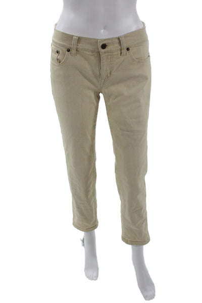 Lauren Ralph Lauren Womens Ankle Cropped Pants Beige Size 0