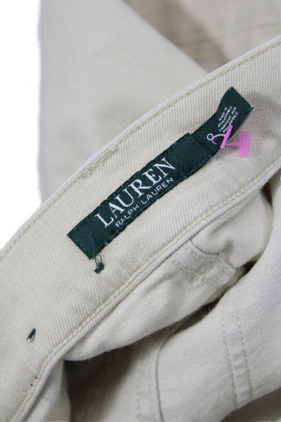 Lauren Ralph Lauren Womens Ankle Cropped Pants Beige Size 0