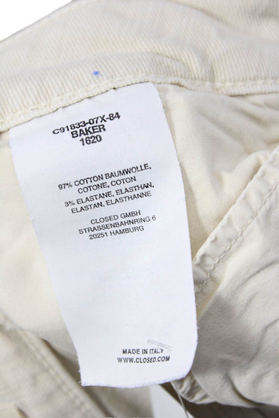 Closed Womens Cropped Ankle Beige Mid Rise Button Pants Size 26