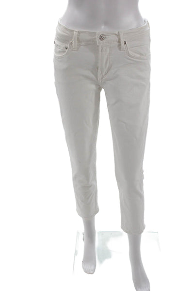 Citizens of Humanity Womens Cropped Ankle Pants White Mid Rise Size 26