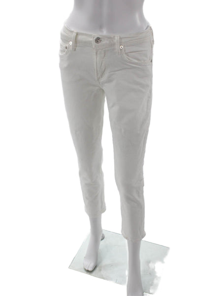 Citizens of Humanity Womens Cropped Ankle Pants White Mid Rise Size 26
