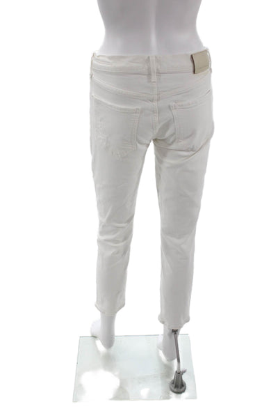 Citizens of Humanity Womens Cropped Ankle Pants White Mid Rise Size 26
