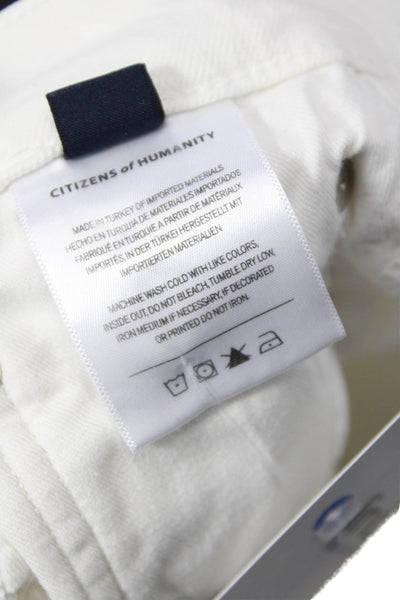 Citizens of Humanity Womens Cropped Ankle Pants White Mid Rise Size 26