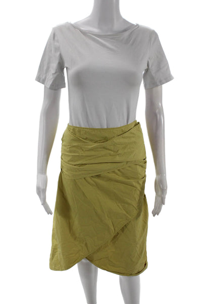 J.W.ANDERSON Womens Wrap Skirt Yellow 100% Nylon Knee Length Size 2