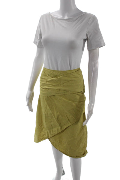 J.W.ANDERSON Womens Wrap Skirt Yellow 100% Nylon Knee Length Size 2