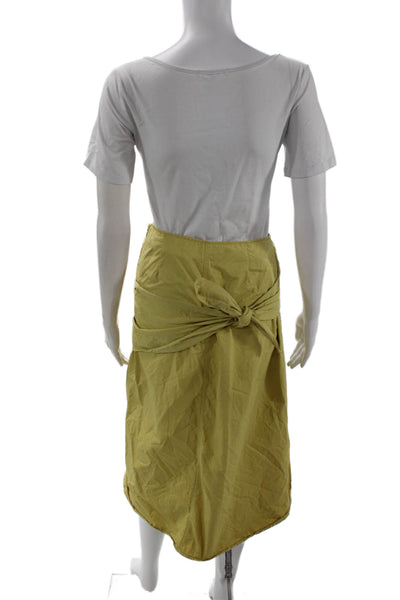 J.W.ANDERSON Womens Wrap Skirt Yellow 100% Nylon Knee Length Size 2