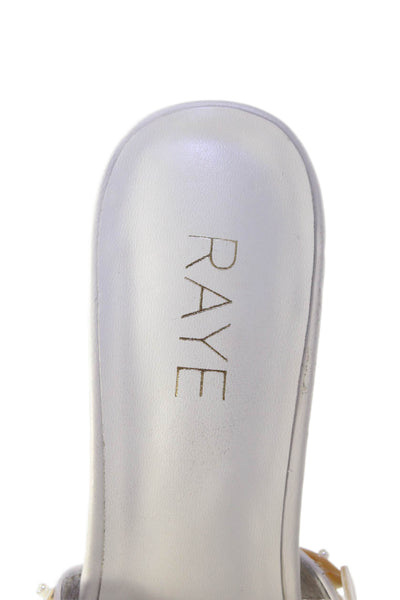 Raye Womens Leather Slide On Sandals White Size 8.5