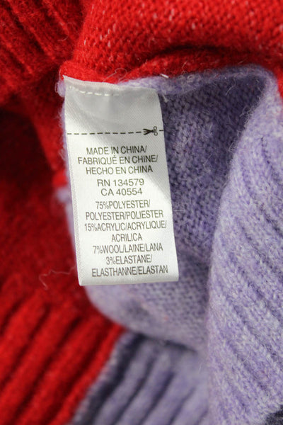 Sundry Unisex Purple 80s Graphic Pullover Sweater Crew Neck Long Sleeve Size M