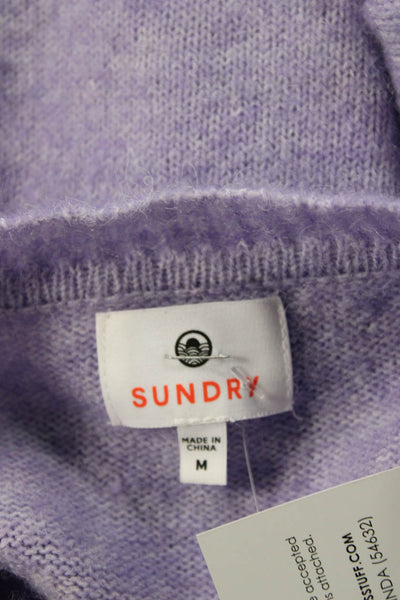 Sundry Unisex Purple 80s Graphic Pullover Sweater Crew Neck Long Sleeve Size M