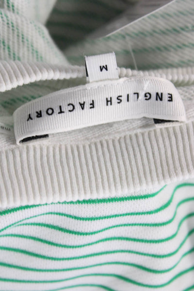 English Factory Women Ringer Striped T-Shirt Green Short Sleeve Size M