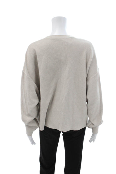 Nike Womens Pullover Sweatshirt Beige Crewneck College Size L