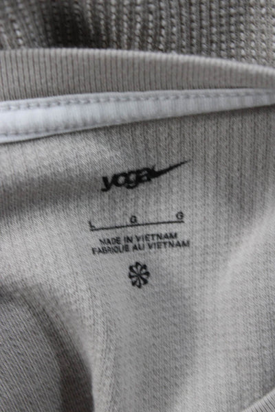 Nike Womens Pullover Sweatshirt Beige Crewneck College Size L