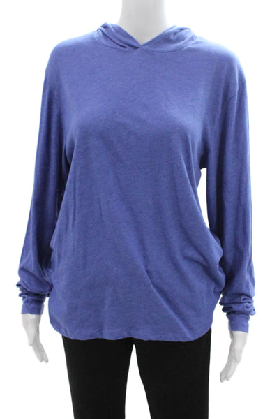 Alternative Women Pullover Hoodie Blue Cotton Long Sleeve Graphic Size M