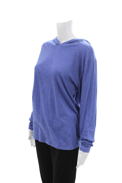 Alternative Women Pullover Hoodie Blue Cotton Long Sleeve Graphic Size M
