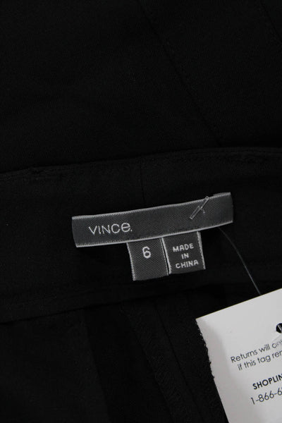 Vince Unisex Ankle Dress Pants Black Wool Blend Button Size 6