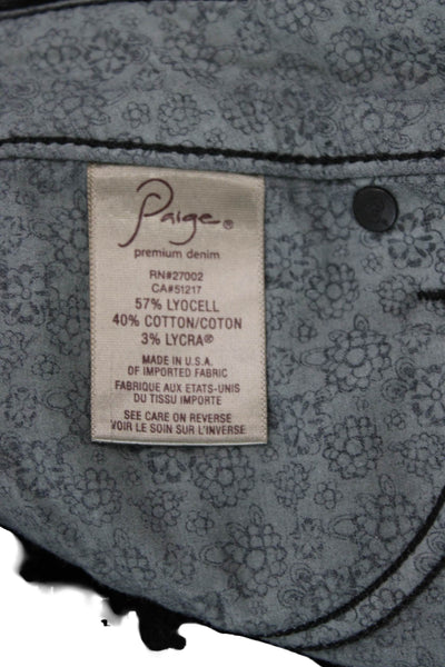Paige Womens Cropped Cargo Pants Black Button 28 Inseam Size 27