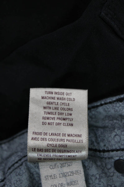 Paige Womens Cropped Cargo Pants Black Button 28 Inseam Size 27