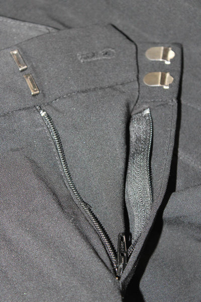 Vince Unisex Ankle Cropped Dress Pants Black Wool Button Size 6