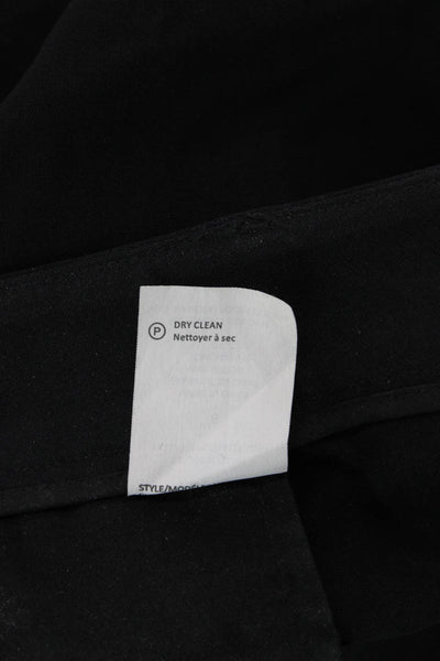 Vince Unisex Ankle Cropped Dress Pants Black Wool Button Size 6