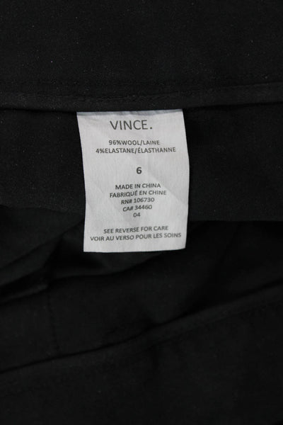Vince Unisex Ankle Cropped Dress Pants Black Wool Button Size 6
