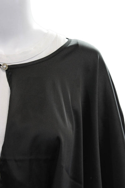 Rachel Zoe Womens Black Crew Neck Blouse 3/4 Sleeve Size One Size