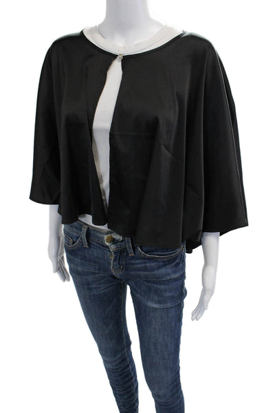Rachel Zoe Womens Black Crew Neck Blouse 3/4 Sleeve Size One Size