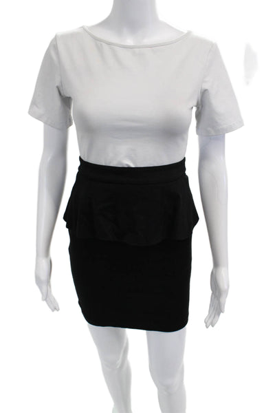 Alice + Olivia Womens Black Modal Straight Pencil Midi Skirt Size M