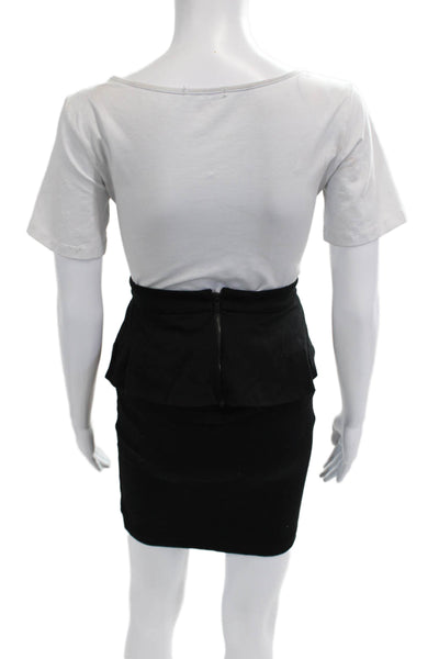 Alice + Olivia Womens Black Modal Straight Pencil Midi Skirt Size M