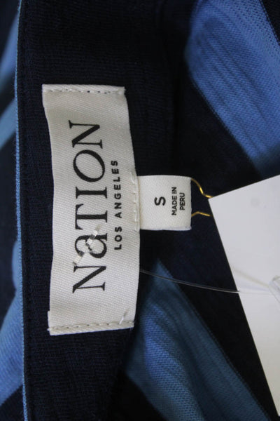 Nation Los Angeles Womens Cropped Black Striped Tank Buttonup Size S