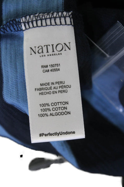 Nation Los Angeles Womens Cropped Black Striped Tank Buttonup Size S