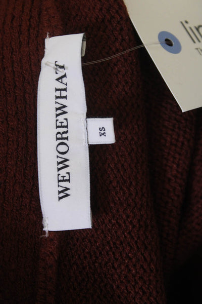 We Wore What Women Cardigan Brown V-Neck Button Long Sleeve Acrylic Size XS