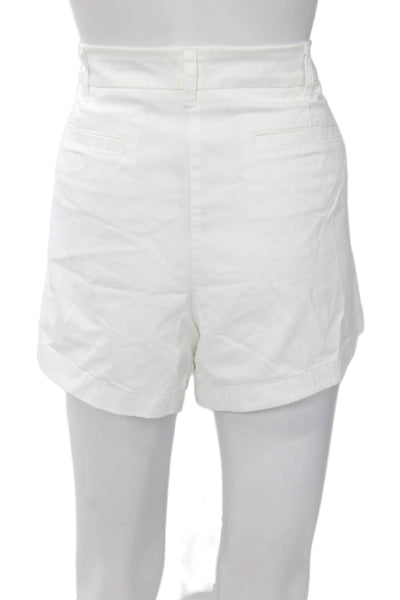 J Crew Unisex Chino White Shorts Cotton Stretch Size 14