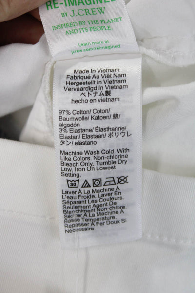 J Crew Unisex Chino White Shorts Cotton Stretch Size 14