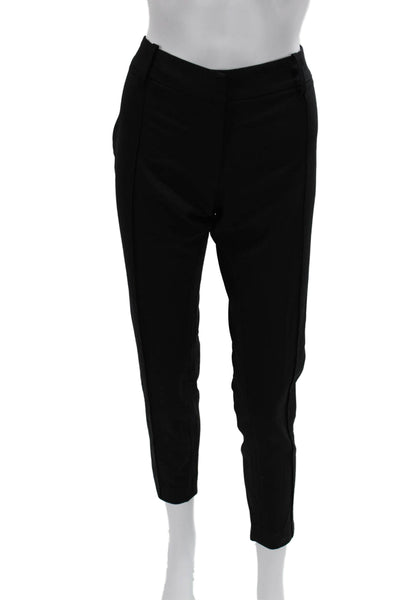 Nili Lotan Womens Ankle Cropped Black Wool Dress Pants Hook & Eye Size 6