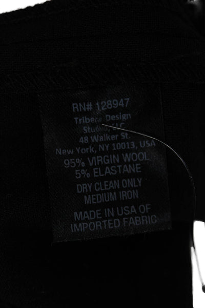 Nili Lotan Womens Ankle Cropped Black Wool Dress Pants Hook & Eye Size 6
