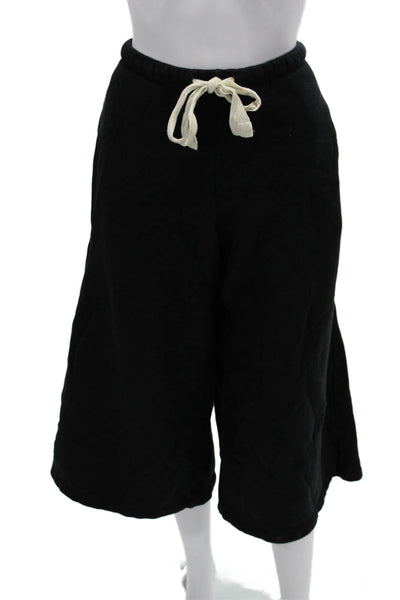 G. Unisex Sweat Shorts Black Drawstring Cotton Viscose 24in Inseam Size M