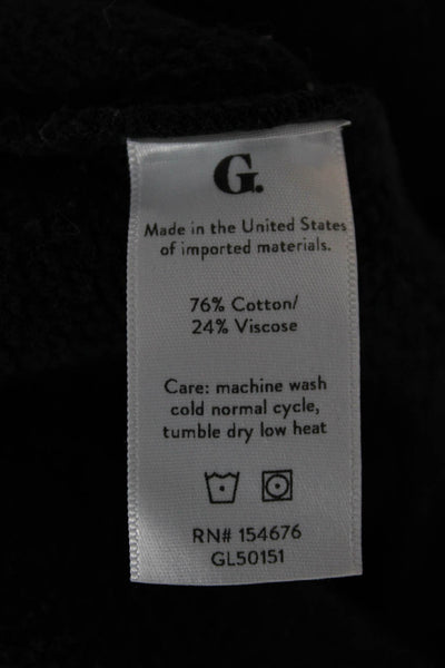 G. Unisex Sweat Shorts Black Drawstring Cotton Viscose 24in Inseam Size M