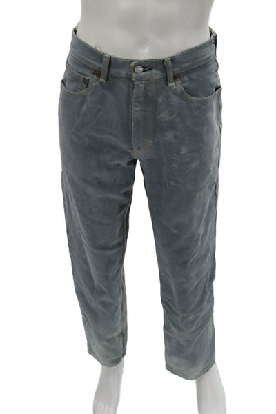 Levis Mens Straight Jeans Gray 100% Cotton Size 34