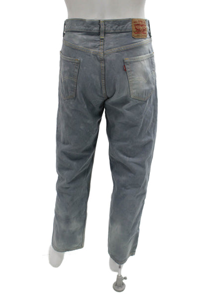 Levis Mens Straight Jeans Gray 100% Cotton Size 34