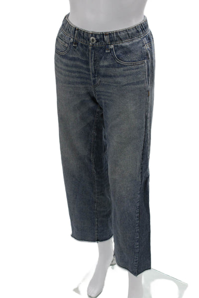 Rag & Bone Womens Cropped Wide Leg Blue Cotton Jeans Size XS