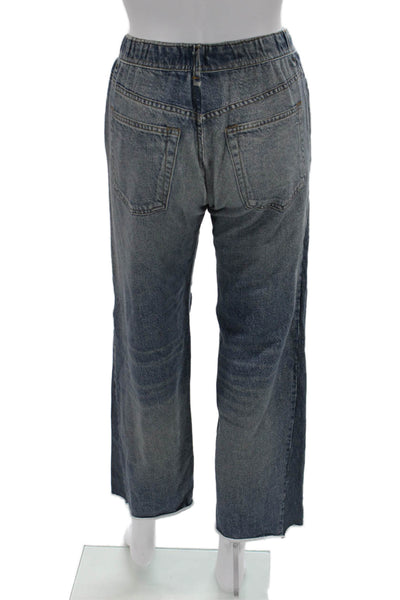Rag & Bone Womens Cropped Wide Leg Blue Cotton Jeans Size XS