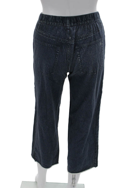 Rag & Bone Womens Cropped Wide Leg Jeans Dark Blue Button Cotton Solid Size XS
