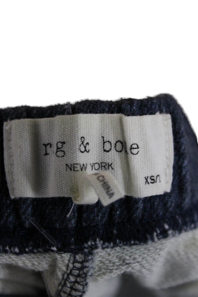 Rag & Bone Womens Cropped Wide Leg Jeans Dark Blue Button Cotton Solid Size XS