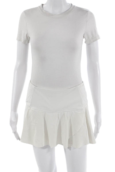 Lululemon Womens Mini Skater Skort White Nylon Lycra Size 8