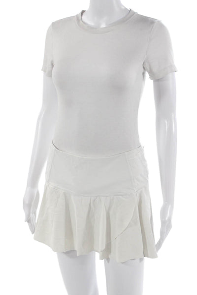 Lululemon Womens Mini Skater Skort White Nylon Lycra Size 8