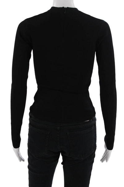 Zara Women Gothic Black Square Neck Long Sleeve Button Polyester Sweater Size S