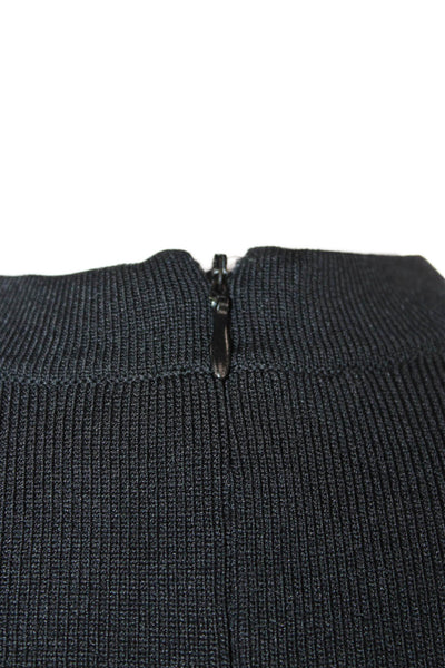 Zara Women Gothic Black Square Neck Long Sleeve Button Polyester Sweater Size S