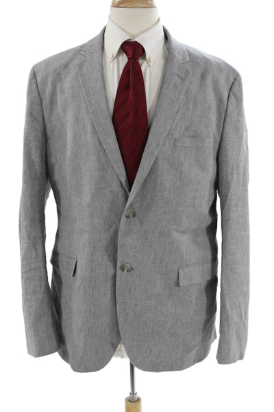 Frank & Oak Mens Gray Linen Blend Blazer Size 44