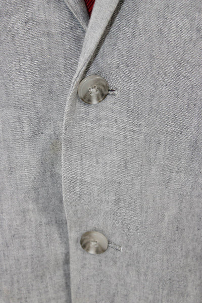 Frank & Oak Mens Gray Linen Blend Blazer Size 44