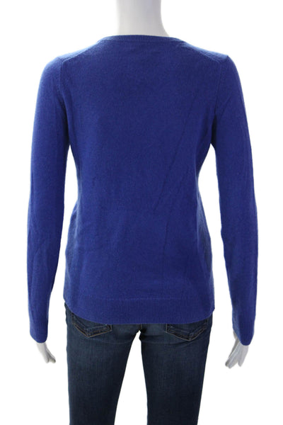 C by Bloomingdales Women Pullover V-Neck Cashmere Blue Long Sleeve Size XS
